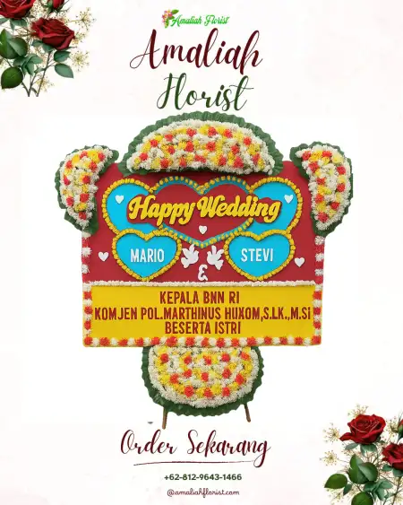 Papan Bunga Pernikahan Tetel